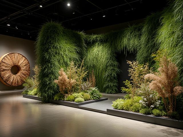 商業施設での大規模な植物インスタレーション